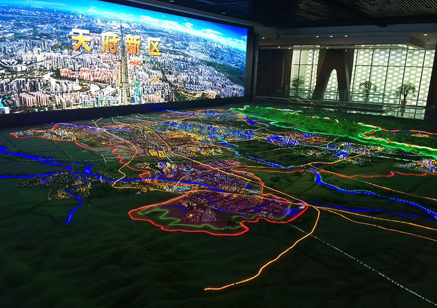 華野模型-天府新區數字投影規劃沙盤